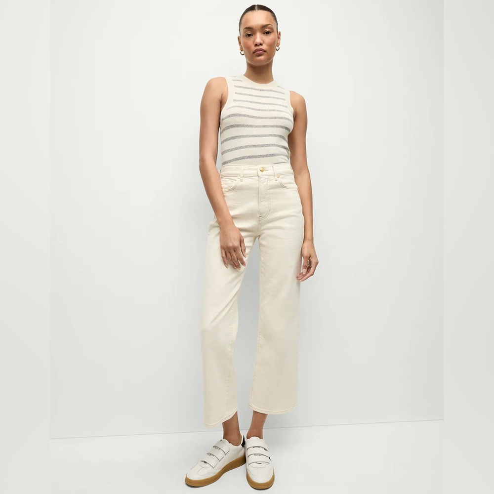 VERONICA BEARD • Dylan straight leg ankle high rise jean ecru - 25 - Picture 2 of 12